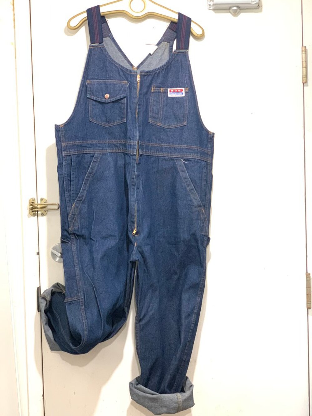 VINTAGE BIG B BROTHERHOOD UNION MADE IN CANADA BLUE DENIM JUMPSUITS SIZE L